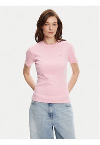 TOMMY HILFIGER - Tommy Hilfiger T-Shirt New Cody WW0WW40587 Różowy Slim Fit. Kolor: różowy. Materiał: bawełna
