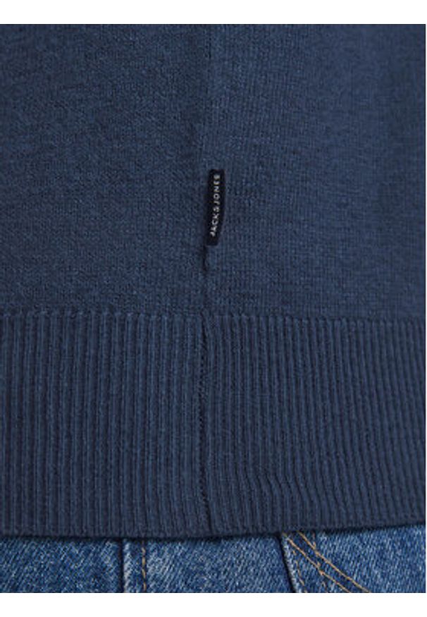 Jack & Jones Sweter Emil 12189339 Granatowy Regular Fit. Kolor: niebieski. Materiał: bawełna
