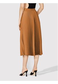 Simple Spódnica plisowana SDD006 Brązowy Regular Fit. Kolor: brązowy. Materiał: syntetyk #4