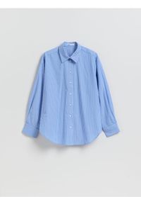 Reserved - Bawełniana koszula w paski - jasnoniebieski. Kolor: niebieski. Materiał: bawełna. Wzór: paski #1