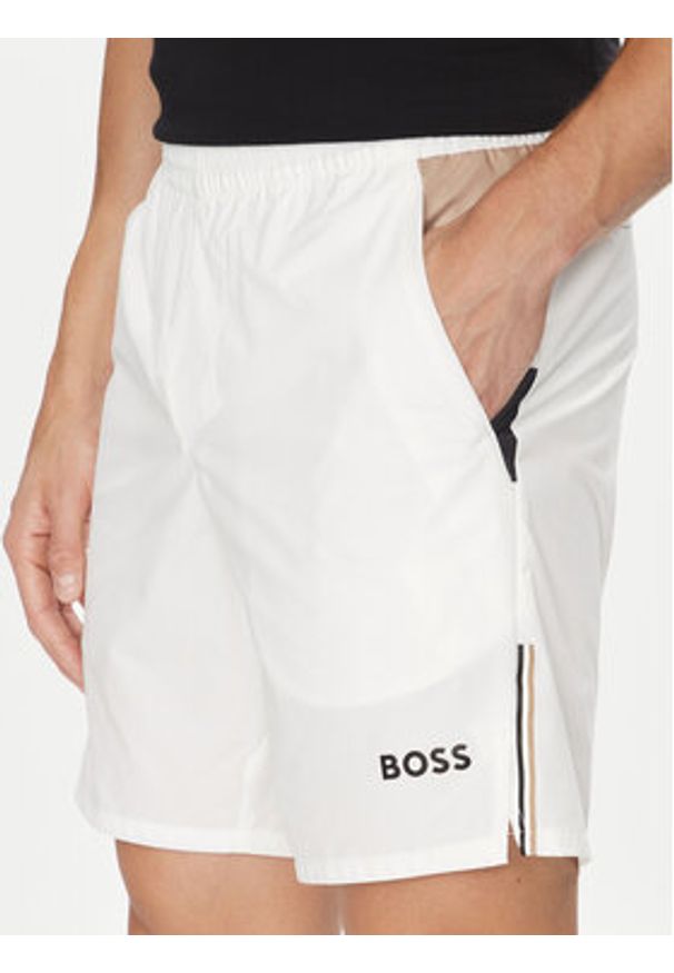 BOSS Szorty sportowe S_T-Match 50541370 Biały Regular Fit. Kolor: biały. Styl: sportowy