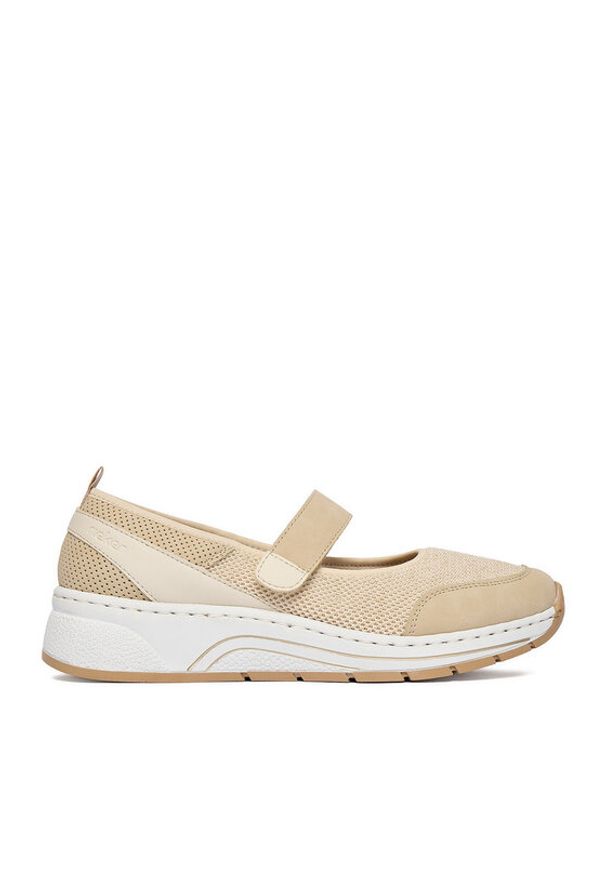 Rieker Baleriny N6554-60 Beżowy. Kolor: beżowy. Materiał: materiał