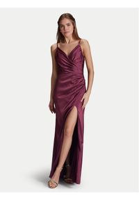 Hey Kyla Sukienka wieczorowa 5AI075HK Bordowy Slim Fit. Kolor: czerwony. Materiał: syntetyk. Styl: wizytowy