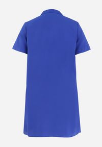 Born2be - Granatowa Koszulowa Sukienka z Koronką Jetana. Kolor: niebieski. Materiał: koronka. Długość rękawa: krótki rękaw. Wzór: koronka. Typ sukienki: koszulowe. Styl: elegancki #5