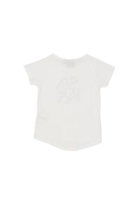 LEONE 1947 APPAREL - Błyszcząca koszulka dziewczęca z krótkim rękawem. Kolor: biały. Długość rękawa: krótki rękaw. Długość: krótkie. Sport: joga i pilates