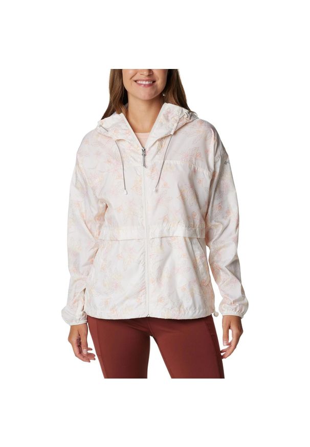 columbia - Damska wiatrówka Columbia Alpine Chill Windbreaker. Kolor: biały, wielokolorowy, beżowy. Materiał: poliester