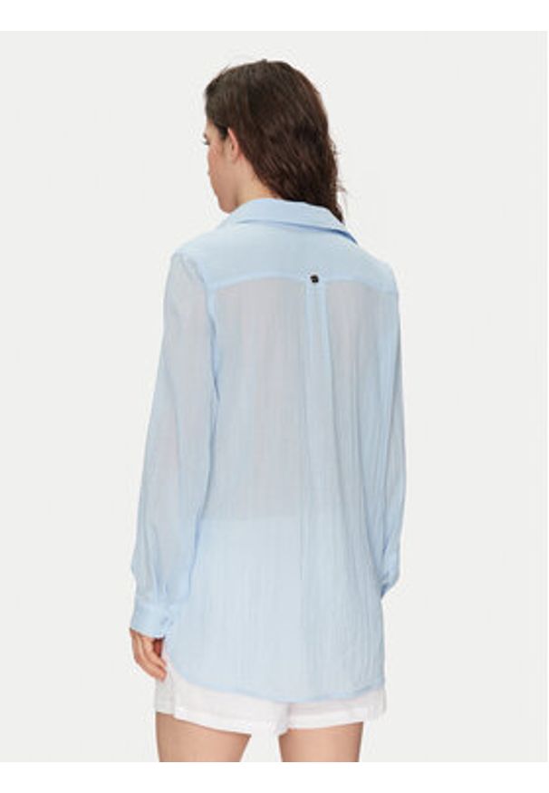 Seafolly Koszula Breeze 54795-TO Błękitny Regular Fit. Kolor: niebieski. Materiał: bawełna