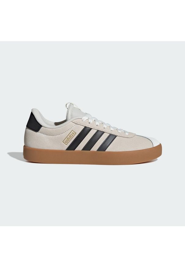 Adidas - Buty VL Court 3.0. Zapięcie: pasek. Kolor: biały, szary, żółty, wielokolorowy. Sport: turystyka piesza