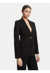 Calvin Klein Marynarka LV044B491G Czarny Slim Fit. Kolor: czarny. Materiał: wiskoza