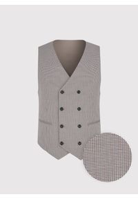 Pako Lorente - PAKO LORENTE - Dwurzędowa kamizelka męska w drobną kratę. Materiał: wiskoza, poliester, elastan. Styl: młodzieżowy, elegancki #5