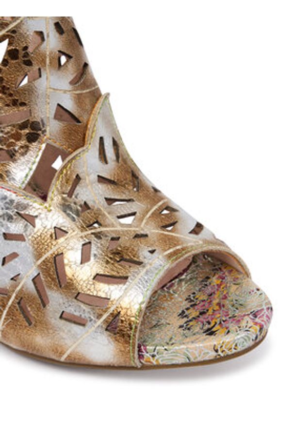 Laura Vita Sandały Albane 48 Złoty. Kolor: złoty. Materiał: skóra