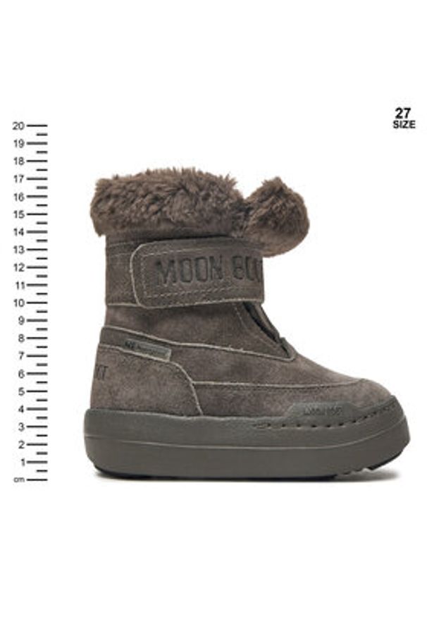 Moon Boot Śniegowce Junior Park Dtrap Boot Suede 80D3440040 Szary. Kolor: szary. Materiał: zamsz, skóra