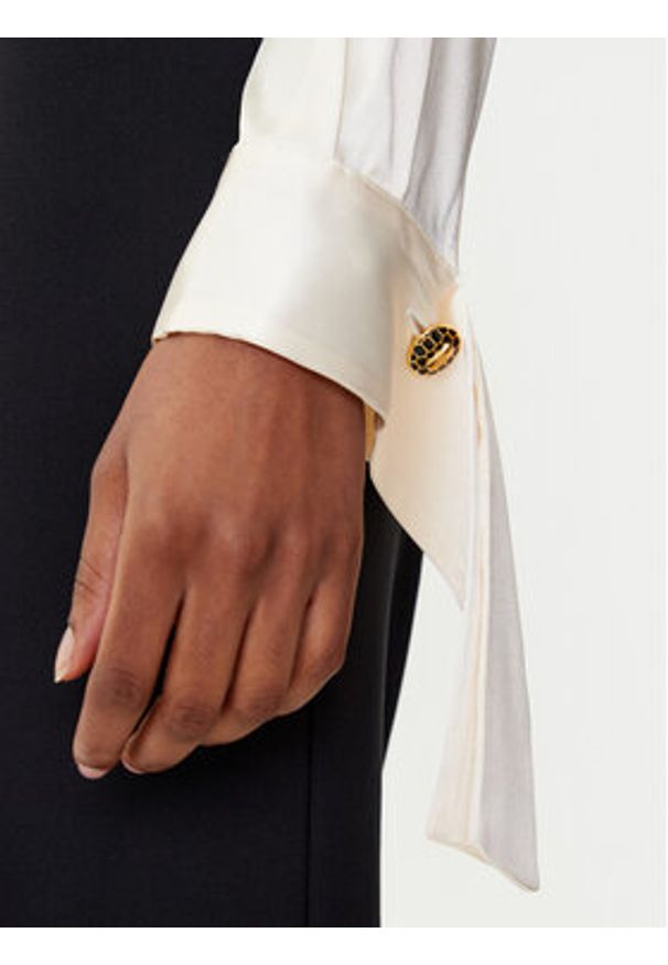 Elisabetta Franchi Body CB-007-57E2-V490 Beżowy Regular Fit. Kolor: beżowy. Materiał: jedwab