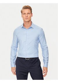 Calvin Klein Koszula K10K113528 Błękitny Slim Fit. Kolor: niebieski. Materiał: bawełna