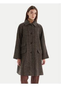 Weekend Max Mara Płaszcz wełniany Pitone 2525016112 Brązowy Regular Fit. Kolor: brązowy. Materiał: wełna