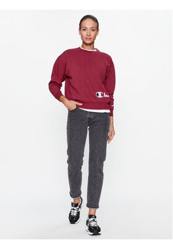 Champion Bluza Crewneck Sweatshirt 116587 Bordowy Regular Fit. Kolor: czerwony. Materiał: bawełna, syntetyk