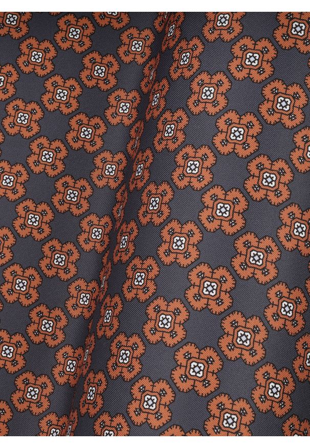 Pako Lorente - PAKO LORENTE - Ciemnoszara poszetka męska ze wzorem. Kolor: szary. Materiał: poliester