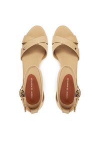 TOMMY HILFIGER - Tommy Hilfiger Espadryle Flag Criss-Cros Mid Wedge Espad FW0FW08481 Beżowy. Kolor: beżowy. Materiał: materiał