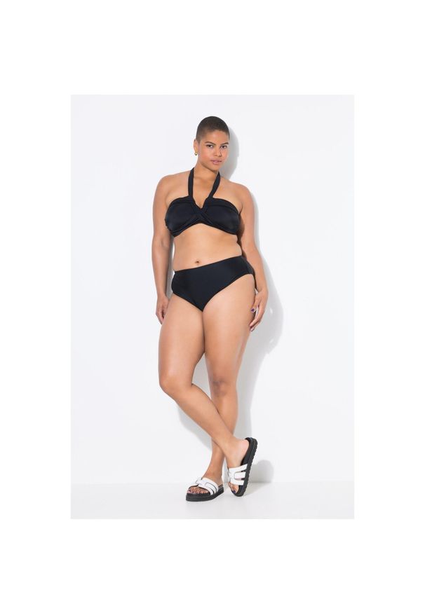 ULLA POPKEN - Damskie Figi od bikini wysoki stan. Stan: podwyższony. Kolekcja: plus size. Kolor: czarny. Materiał: poliester, elastan, poliamid, materiał