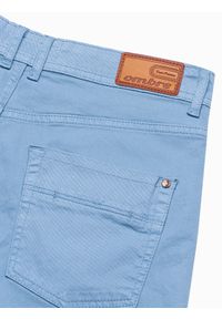 Ombre Clothing - Krótkie spodenki męskie casual W303 - błękitne - XXL. Okazja: na co dzień. Kolor: niebieski. Materiał: bawełna, elastan. Długość: krótkie. Styl: casual #5
