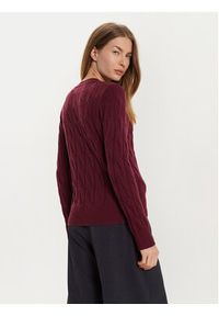 TOMMY HILFIGER - Tommy Hilfiger Sweter WW0WW43586 Bordowy Regular Fit. Kolor: czerwony. Materiał: wełna #4