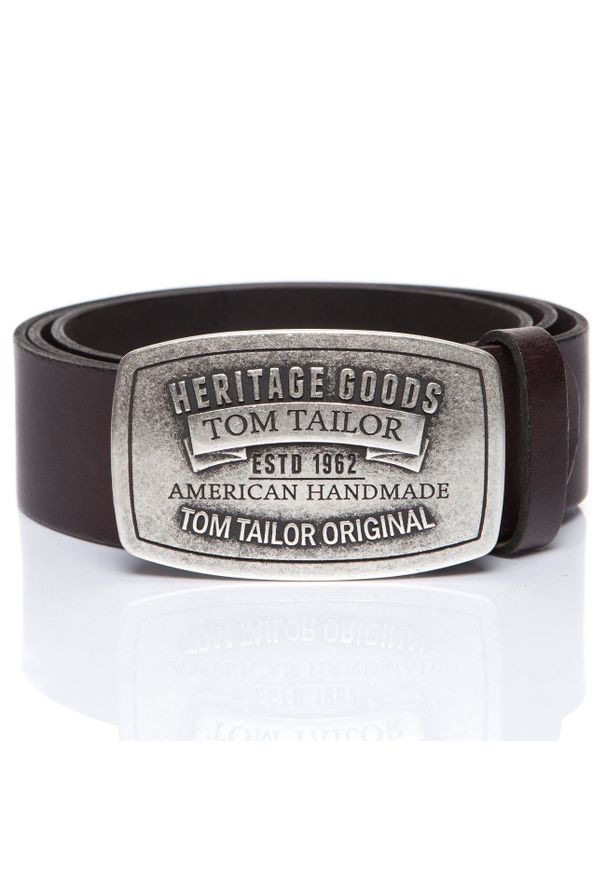 Tom Tailor - TOM TAILOR PASEK SKÓRZANY TG1050R01 691 40mm Gürtel Q.01. Materiał: skóra. Wzór: paski. Styl: klasyczny