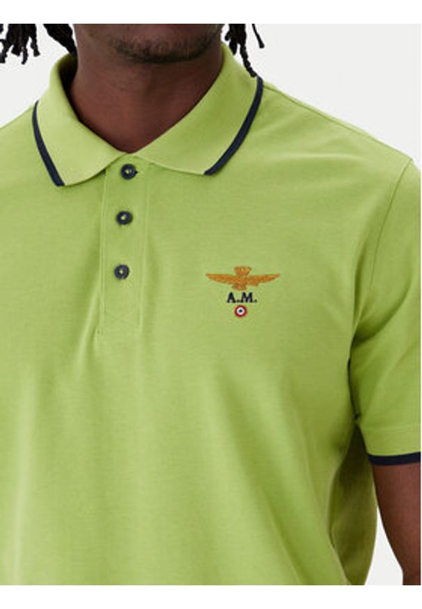 Aeronautica Militare Polo 261PO1308UP00082 Zielony Regular Fit. Typ kołnierza: polo. Kolor: zielony. Materiał: bawełna