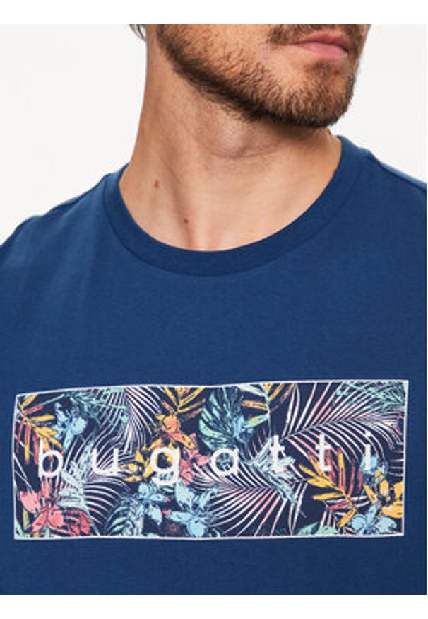 Bugatti T-Shirt 8350 35043 Granatowy Regular Fit. Kolor: niebieski. Materiał: bawełna