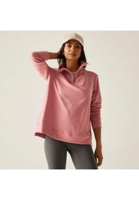 Regatta - Polar damski z suwakiem 1/2 Demmi. Kolor: różowy. Materiał: polar. Wzór: paski #1
