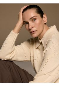 Reserved - Sweter z wełną - złamana biel. Materiał: wełna #1