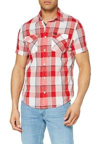 Lee - LEE SS REGULAR SHIRT MĘSKA KOSZULA MATERIAŁOWA CORE RED L66VMFMN 112116674. Materiał: materiał