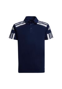 Koszulka polo piłkarska dla dzieci Adidas Squadra 21. Typ kołnierza: polo. Kolor: biały, niebieski, wielokolorowy. Sport: piłka nożna
