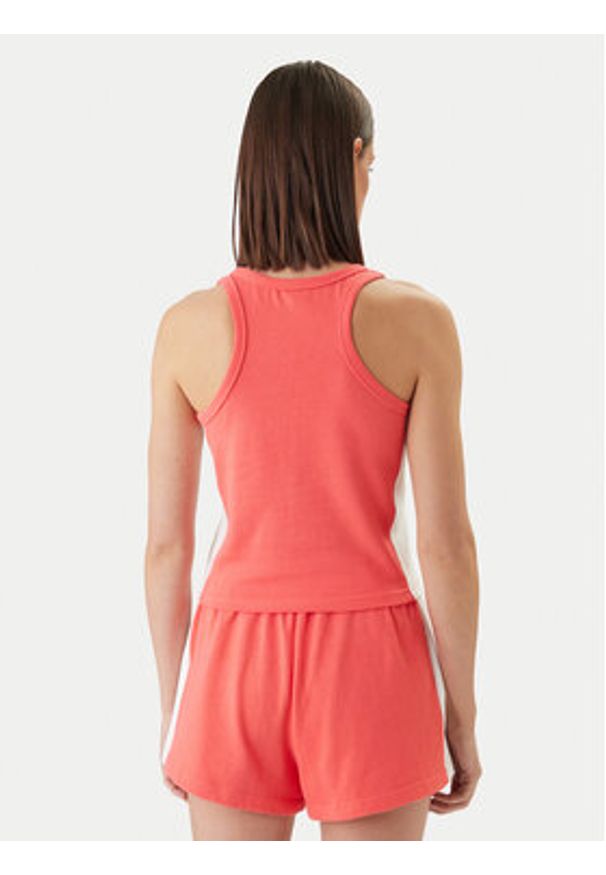 Calvin Klein Swimwear Top LV00Q61152 Różowy Slim Fit. Kolor: różowy. Materiał: bawełna