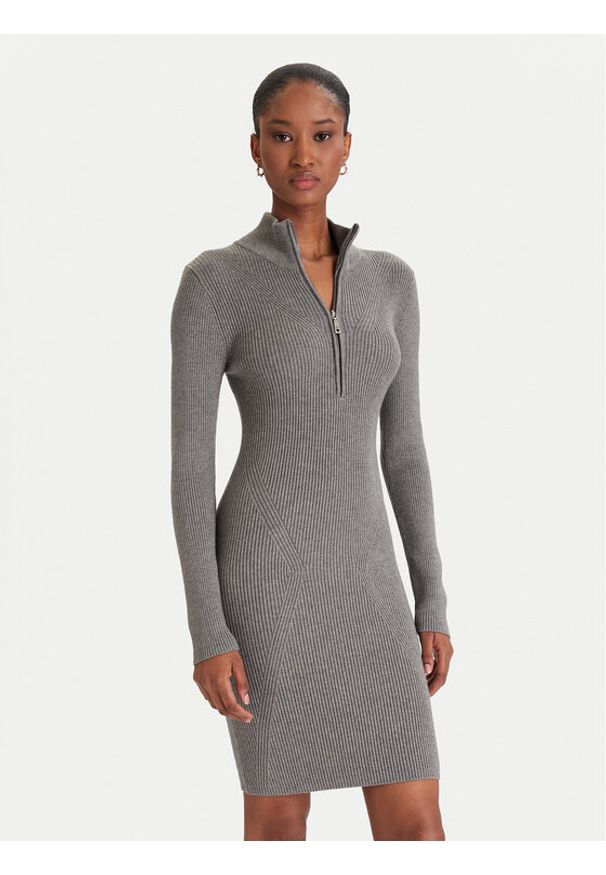 Guess Sukienka codzienna W5BK45 Z0572 Szary Slim Fit. Okazja: na co dzień. Kolor: szary. Materiał: syntetyk. Typ sukienki: proste. Styl: casual