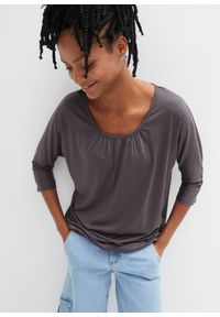 bonprix - Bluzka oversize z mieszanki wiskozy. Kolor: szary. Materiał: wiskoza #1
