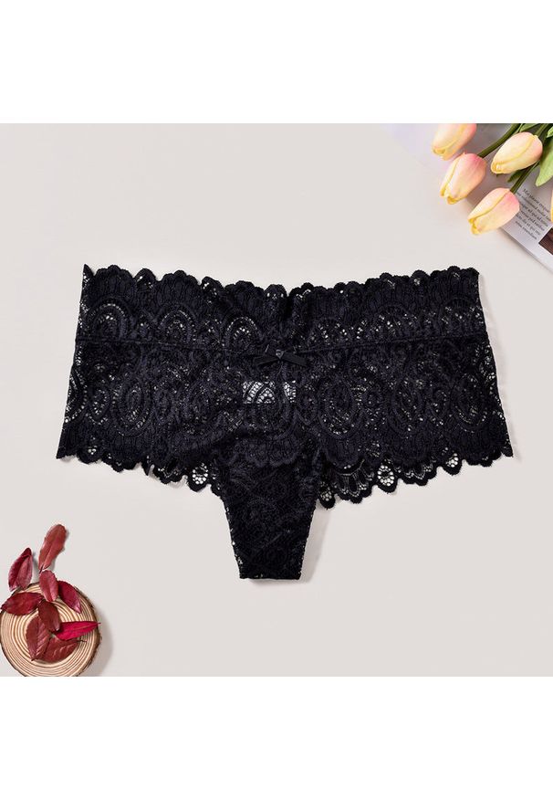 Intica - Szorty koronkowe damskie na specjalne okazje Siglinde. Kolor: czarny. Materiał: koronka. Wzór: koronka