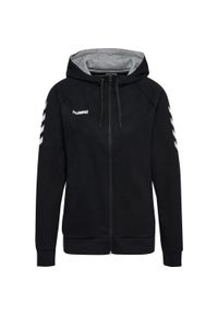 Bluza z kapturem do piłki ręcznej damska Hummel Go Cotton Zip Hoodie Woman. Typ kołnierza: kaptur. Kolor: biały, wielokolorowy, czarny