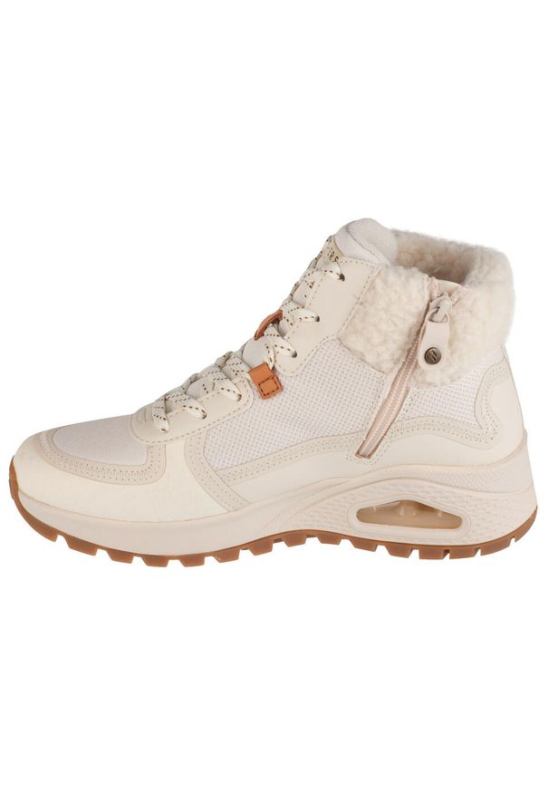 skechers - Buty zimowe damskie, Uno Rugged - Fall Air. Kolor: beżowy. Materiał: materiał, syntetyk, tkanina. Sezon: zima