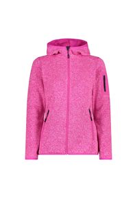 Polar damski CMP Londra Fix Hood Jacket Knitted. Kolor: różowy. Materiał: polar. Sport: turystyka piesza #1