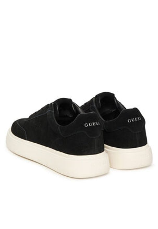 Guess Sneakersy FMFPLA SUE12 Czarny. Kolor: czarny. Materiał: skóra, zamsz