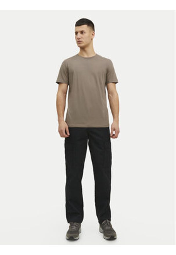 Jack & Jones T-Shirt Organic Basic 12156101 Beżowy Regular Fit. Kolor: beżowy. Materiał: bawełna