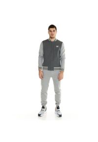 LEONE 1947 APPAREL - Męski dres lifestylowy z pełnym zamkiem. Kolor: szary. Materiał: dresówka. Sport: fitness