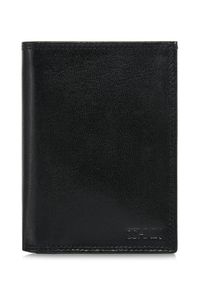 Ochnik - Skórzany niezapinany czarny portfel męski. Kolor: czarny. Materiał: skóra #1