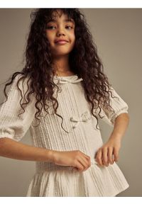 Reserved - Bluzka z baskinką - złamana biel. Materiał: dzianina #1