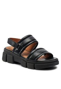 Geox Sandały D Lisbona D45PSA 000TU C9999 Czarny. Kolor: czarny. Materiał: skóra