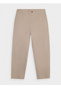 outhorn - Spodnie tkaninowe o kroju carrot męskie - beżowe. Kolor: beżowy. Materiał: tkanina #5
