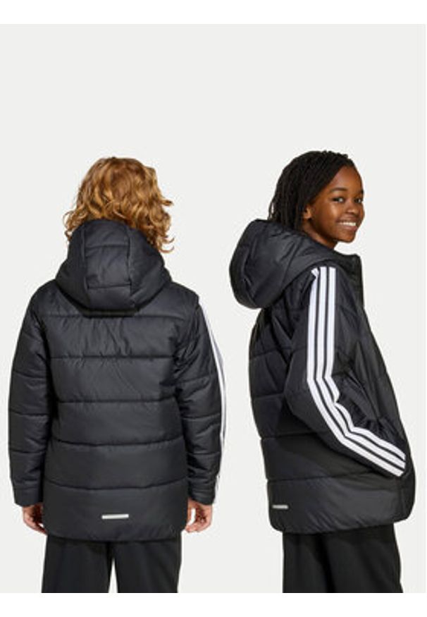 Adidas - adidas Kurtka zimowa Essentials 3-Stripes JL7402 Czarny Regular Fit. Kolor: czarny. Materiał: syntetyk. Sezon: zima