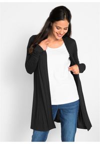 bonprix - Kardigan z miękkiej mieszanki wiskozy. Kolor: czarny. Materiał: wiskoza. Długość: długie #1