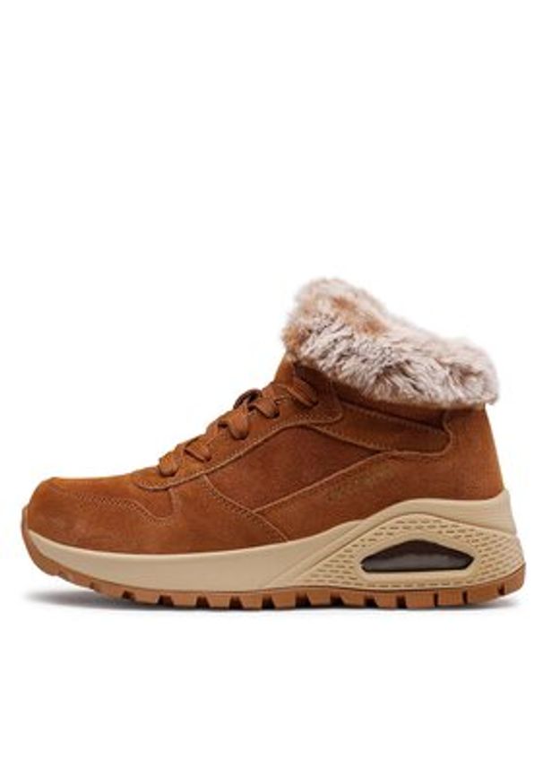 skechers - Skechers Botki Uno Wintriness 167433/CSNT Brązowy. Kolor: brązowy. Materiał: zamsz, skóra