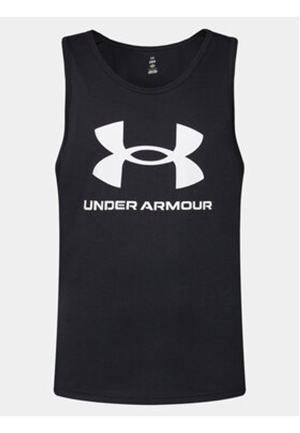 Under Armour Tank top Ua Sportstyle Logo Tank 1382883-001 Czarny Loose Fit. Kolor: czarny. Materiał: bawełna, syntetyk
